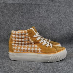 Mudd Shoes Kids 1 Sneakers Casual Skate Checkered Yellow High Top Lace Up Youth